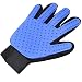 Produktbild QHGstore Rechte Hand Haustier Hund Haar Handschuh Kamm Silikon Haarbürste Bad Massage Handschuh Katze Hund Grooming Pinsel blau
