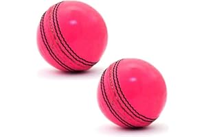 SOO Cricket Ball (Pack Of 2) 156g - 5.5oz, Leather Hnad stitched for Coaching Practice Indoor & Outdoor Soft Training 4-Piece Construction | Ideal for T20, Net Practice,