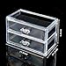 New Cosmetic Jewellery Rack Makeup Organizer Box Case Clear 2 Storage Drawers