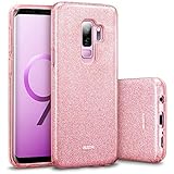 Samsung Galaxy S9 Plus Hülle, ESR Glitter Sparkle TPU Schutzhülle [Drei-Schicht] [Unterstützt Wireless Ladegerät] für Samsung Galaxy S9 Plus 6,2 " (2018 Release) -Roségold
