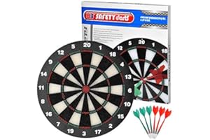 Wuudi Safety dartscheibe für Kinder und Erwachsene, 16,4 Zoll Rubber Dart Board mit 6 Soft Tip Safety Darts Tolles Spiel für den Party-Hausgarten, lustiges Spielzeuggeschenk