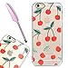 Produktbild iPhone 6 / 6S Hülle (4,7 Zoll), Edaroo Kirsche Mini Obst Muster Ultradünnen Silikon Hülle durchsichtig mit Motiv Schutzhülle Handyhülle Soft Gel TPU Case Weiche Bumper Crystal Kirstall Clear Slim Kratzfeste Silikonhülle Transparent Rückdeckel Handy Tasche Cover Gummi TPU für Apple iPhone 6/6S (4,7 Zoll)