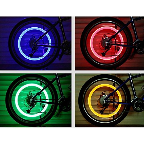JUYUAN-EU LED Blitzlicht Fahrradreifen-Licht Ventilkappen Lampe Radventil Beleuchtung fÜr Auto Fahrrad MotorRad - 4
