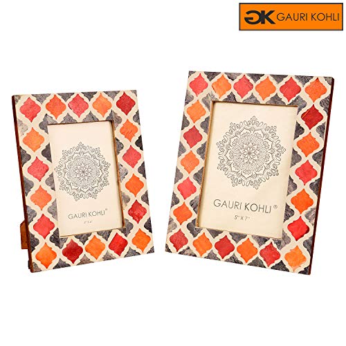 Gauri KOHLI: Moroccan Lattice Design Photo Frames Gift Set | Wall Hanging & Table Top Handmade (Twin Pack)