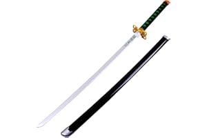 SHASHAYA Demon Slayer Sword 75cm(35in) Bamboo Samurai Sword Katana Sword,Handmade Katana Anime Cosplay Props,Bamboo Blade Toys for Kids,Boys Girls Gift Party Favor