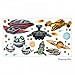 Produktbild nikima - 022 Wandtattoo Raumschiffe UFO Space Shuttle Planet Weltall Meteorit - in 6 Größen - Coole Kinderzimmer Sticker und Aufkleber süße Wanddeko Wandbild Junge Mädchen Größe 1000 x 560 mm
