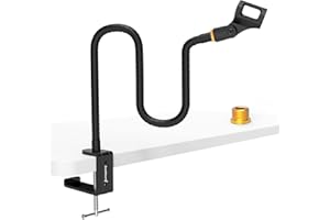 ZealSound Bras Micro Compact 19 inch, Peu Encombrant et Flexible Rigide – Pied Micro Col de Cygne de Bureau, avec Adaptateur 3/8" à 5/8", Support de Microphone pour Blue Snowball Razer Seiren SoloCast