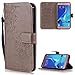 Produktbild FNBK Kompatibel mit Hülle Samsung Galaxy J5 2016 Hülle Leder Grau Löwenzahn Blumen Handyhülle Leder Flip Wallet Cover Tasche Stand Case Card Slot Magnetverschluß Kratzfestes Schutzhülle