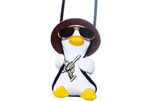 HUVZOR 1 pezzo Decorazioni Auto, Ciondolo per Auto Ornamenti per Specchietto Retrovisore Auto Carina Ciondolo Anatra Decorazione per Interni Auto Accessori da Appendere（B）