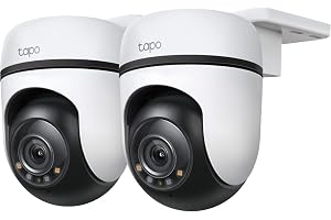 Tapo C510W (2-pack) – 360° utomhus WiFi-övervakningskamera, 2K 3 MP, AI | Rörelsedetektering, människor och hantering. Färgad mörkerseende. Ljus och ljudlarm. Stöder MicroSD App Tapo. IP65