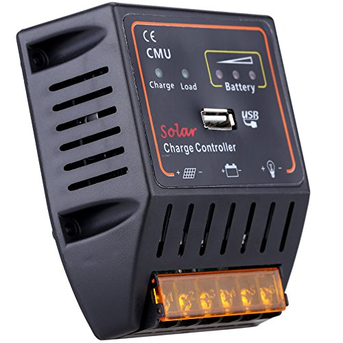Anself 12V/24V Solarladeregler für Solarpanels mit USB-Ausgang für Reglersystem Überladeschutz - 4