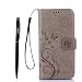 Produktbild Google Nexus 5X Hülle, Google Nexus 5X Schutzhülle, Alfort 3 in 1 Lederhülle Fashion Design Premium PU Leder Hohe Qualität Tasche Case Cover Kasten Abdeckung Wallet für Google Nexus 5X 5.2" Smartphone Funktion Standfunktion Unterstützte Telefone und Magnetverschluss mit Schmetterling ( Grau ) + Alfort Schwarz Stylus Pen + Netter Staub Stecker