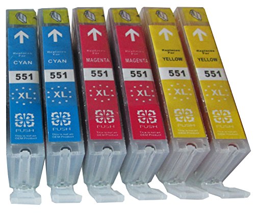 6 XL Farb Patronen für CANON Pixma ip7250 ip8750 / Canon Pixma MG5400 MG5450 MG5450s MG5550 MG5650 MG6300 MG6350 MG6450 MG6650 MG7150 MG7550 MX725 MX925 kompatibel