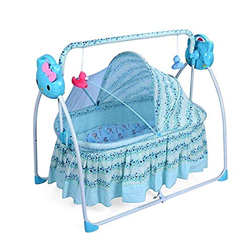 Preisvergleich Produktbild LANGSEE Wiege Baby Schaukel Musik Schlafkorb Krippe Fernbedienung Stuhl Moskitonetz
