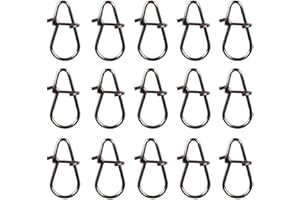 QCCIGE 15 Pezzi Di Moschettoni Da Pesca In Argento, Dimensioni a Scatto Hd 6 Mm/22 Kg - Fibbia Da Pesca Girevole, Connettore Per Attrezzatura Girevole Con Gancio Da Pesca