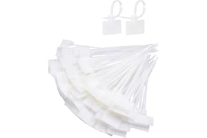 Kissral 200pcs Attache Cable Blanc Etiquette Cable Electrique Plastique Cable Management Etiquette Cable Reseau Organisateur de Cordes pour Ordinateur La Télé Bureau Marquage des Fils