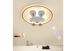 LXJCSM Plafoniera A LED Per Bambini,38W Plafoniera Dimmerabile Per Camera Da Letto Ragazza/ragazzo Design Simpatico Coniglio,Plafoniera Decorativa Per Camerette In Acrilico Per Bambini[classe Energetica A +]