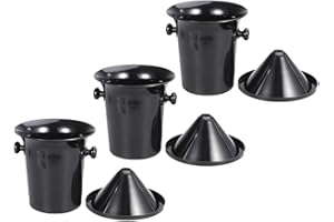 LUXSHINY 3 Pièces Dégustation de Vin Crachoir Ensemble en Plastique Champagne Seau Cracher Tonneaux de Vin Seau à Glace pour Le Vin Whisky Cocktails (Noir)