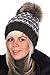 Produktbild Beanie Q 102 Doppelt gestrickte Mütze, sehr dick aber sehr leicht. Absolut neues Strickmuster. Pudelmütze, Wintermütze mit großer Fellbommel aus Fellimitat