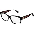 Gucci Unisex Adults’ GG0278O-011-55 Brillengestell, Glänzend Schwarz-Mix, 55.0