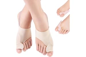Doact Hallux Valgus Zehenspreizer, 1 Paar Hallux Valgus Socken Bunion Corrector und 1 Paar Zehenstrecker Big Toe Straightener für Damen Herren, Hallux Valgus Korrektur Bandage mit Anti-Rutsch Gürtel