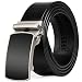 Produktbild Dwan [G25] Echtes Leder Bund Lässige Mode Herren Business Casual Gürtel Einstellbare Ratsche Gürtel mit automatischer Schnalle Perfekte Übereinstimmung mit Jeans, Business Casual Hosen-Schwarz