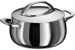 BergHOFF Home Casserole (20cm) – Casserole en acier inoxydable avec couvercle – Convient à toutes les plaques, y compris induction – Casserole à pâtes – Lavable au lave-vaisselle & résistant au four