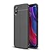 Produktbild Xiaomi Mi 8 Mi8 Discovery Explorer Edition Hülle, [Leder Textures Design] Weiches Silikon TPU Case, [Anti-Fingerabdruck] Anti-Rutsch Leichtgewicht Cover[mit Panzerglas Schutzfolie] -Schwarz
