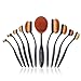 Produktbild Professionelles Oval Make up Pinsel Set - 10-teilig - verschiedene ovale Bürsten im Zahnbürsten-Design