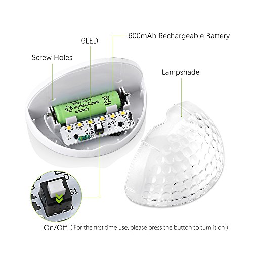 Topop 6 LED Solarleuchte solarleuchten Wasserdicht Gartenleuchte, Solar Außenleuchte, Wandleuchte fürGarten, Zaun, Garten, Garten Deko, Garage, Treppe usw.-4 Stück Weiß - 3