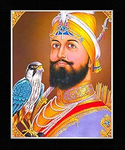 Shree Handicraft Guru Govind Singh Ji Painting Photo Frame Wall Mount Frame for Home Deco (8inch X 10 inch X 0.5 inch) Acrylic Sheet Used