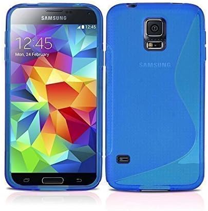 GADGET BOXX SAMSUNG GALAXY S5 MINI G906 S-LINE SILICONE GEL IN BLUE COVER CASE AND SCREEN PROTECTOR