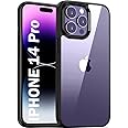TheGiftKart Ultra-Hybrid Crystal Clear Back Case Cover for iPhone 14 Pro Back Cover|Slim Fit Shockproof Design|Camera Protection Bump|Transparent Back Cover Case for iPhone 14 Pro(PC,TPU|Black Bumper)