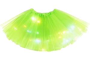 Aohhy 2-8 Years Baby Girls Light Up LED Tutu Skirt Fairy Tutu Kid Fancy Party Costume Ballet Layered Dress