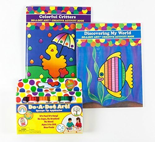 Do A Dot Art! Rainbow 6 Pack Washable Markers with Colorful Critters and Discovering My World Activity Coloring Books