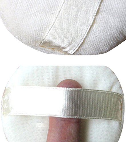 TININNA 5 Stück Ultra Weich Baby Baumwoll Puderquaste Rückseite Satin mit Nylonband - 4