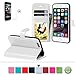 Produktbild Für iPhone 6S Leder Brieftasche Hülle Case Flip Cover - Funyye [Weiß Solide Farbe] Magnetic PU Ledertasche Hüllen Flip Cover Telefon-Kasten Handyhülle Bookstyle Wallet Brieftasche Card Slot Handycase Für iPhone 6,Wallet Case Flip Cover Hüllen Schutzhülle Etui Ledertasche Lederhülle mit Standfunktion Kartenfächer Für iPhone 6/6S 4.7 Zoll + 1 x Frei Displayschutzfolie