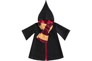 HZPHQY Kids Toddler Baby Girl Boy Wizard Costume Long Sleeve Hooded Robe Infant Halloween Outfits