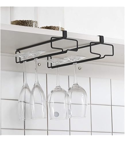 Amazon Wooden Stemware Rack Under Cabinet Wooden Wine Glass Holder