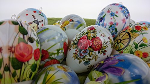 24 Bunte Ostereier. mit Folie bezogen. Wetterfest.Kunststoffeier - 4