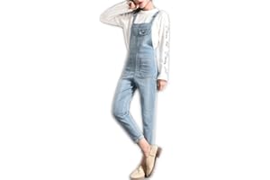 Lazutom Women's Loose Fit Casual Baggy Denim Bib Dungarees Overall