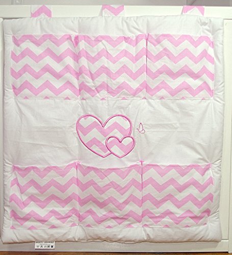 Baby's Comfort COT TIDY ORGANISER (12 NEWEST COLOURS) (7 - Pink chevron)