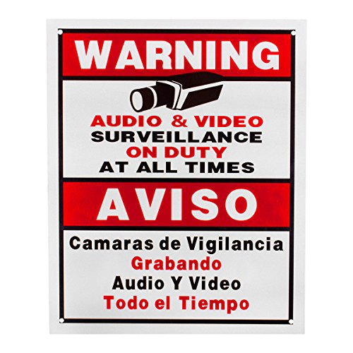 BV-Tech Sign-c Mejor visión vigilancia de Seguridad señal de Advertencia - plástico - al Aire Libre (Blanco)