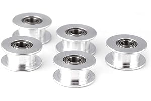 VIKYE Polea de Distribución, Alta Calidad Aluminio Suavemente 2GT 6 MM / 10 MM de Ancho Correa Dentada de Correa 16T / 20T 3 MM / 5 MM de Diámetro (W6mm, 20T, diámetro 5, sin dientes)