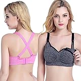 FeelinGirl 2-er Damen Still-BH Schwangerschaft Still BHs ohne Bügel nahtlose Umstandsmode Unterwäsche S M L XL - 2