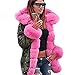 Produktbild Resplend Damen Kunstpelz Winterjacke Winter Warmer Kapuzenmantel aus Baumwolle Lange Ärmel Plüschmantel Outwear Camouflage Fellkragen Parka Oberbekleidung