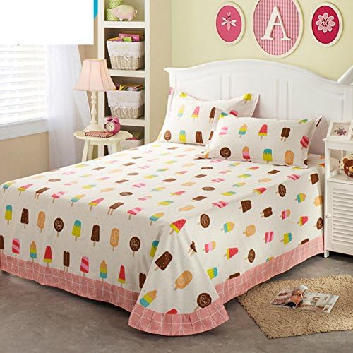 Simple checkered cotton one-piece sheets/Double cotton twill more sheets-B 270x245cm(106x96inch)