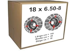 VSK 18x6.50-8 Catene da neve + tenditore per trattorino tosaerba 18x6.50-8