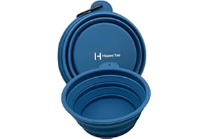 H HARPERS TALE Harpers Tale Futter- und Wassernapf, groß, 1000 ml, zusammenklappbar, für Reisen und Hunde, lebensmittelechtes Silikon, integrierte Form, ohne Kunststoffrand, Karabinerhaken, BPA-frei.