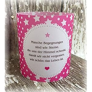 4er Set Tischlicht Tischlichter Weihnachten Weihnacht Advent Weihnachtszeit Sterne Sternchen Deko Tischdeko Geschenk personalisierbar pink